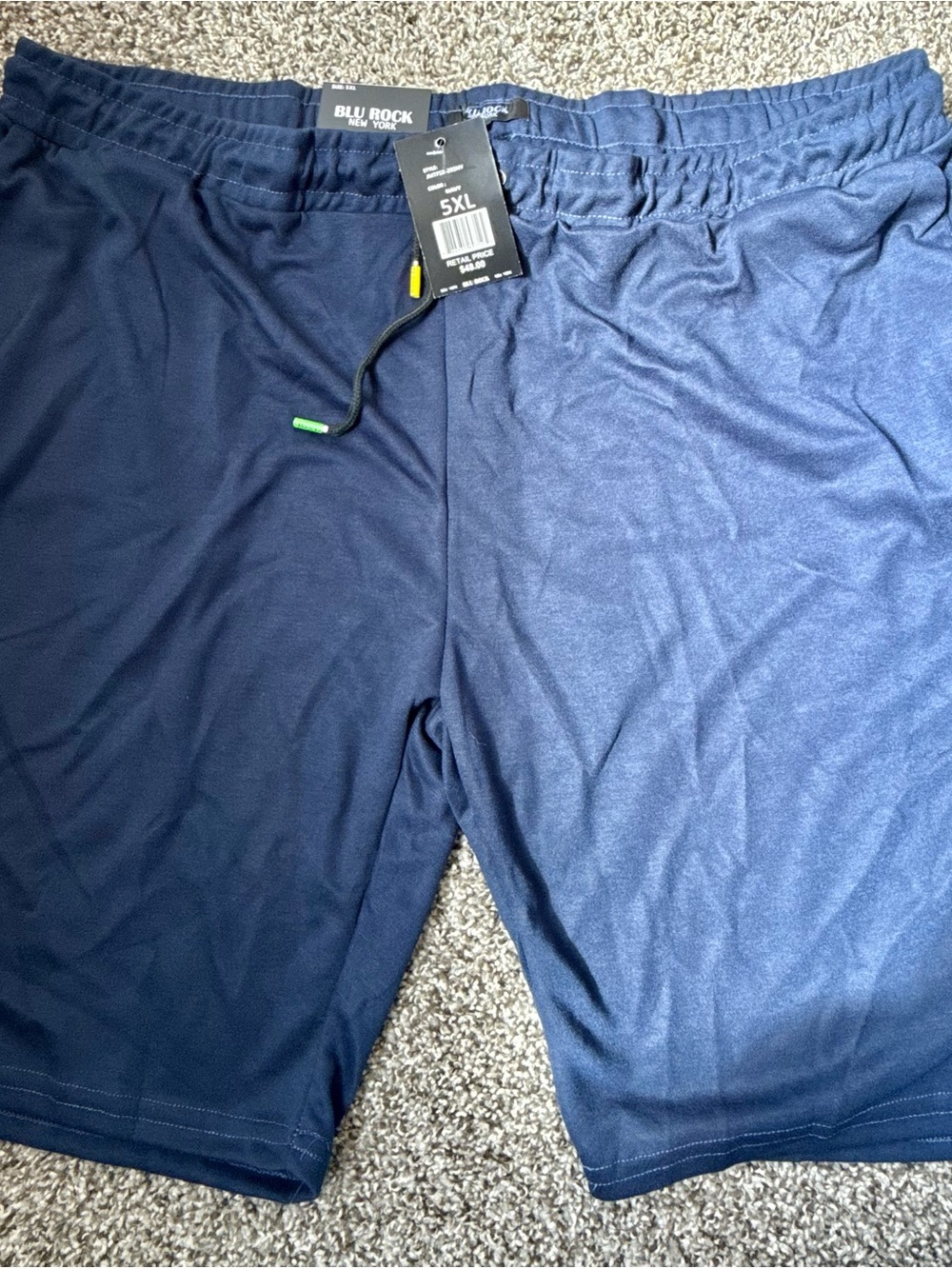 Men's Navy Athletic Shorts - Size 5XL NWT